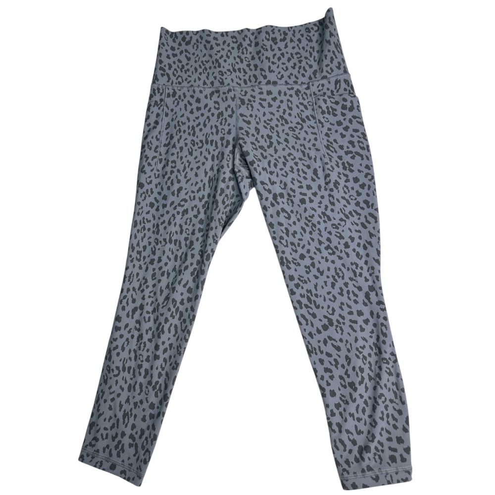 Athleta Salutation Stash Pocket II Printed 7/8 Tight Leggings Small Blue